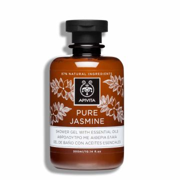 APIVITA Pure Jasmin - Gel douche hydratant aux huiles essentielles de jasmin, pour tous types de peaux - 300ml