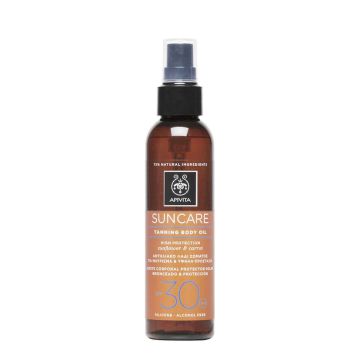 APIVITA Suncare - Huile bronzante pour le corps, haute protection SPF30 - 150ml