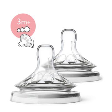 AVENT Natural - 2 tétines à débit variable 3 mois et +
