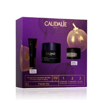 CAUDALIE Premier Cru La Crème Riche - Coffret Premier cru la crème Riche 50ml + la crème format voyage 15ml + Crème Yeux 5ml