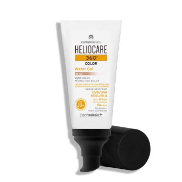 CANTABRIA LABS Heliocare 360° Color Water Gel - Gel protecteur solaire beige SPF50+ pour tous types de peaux - 50ml