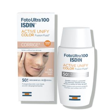 isdin fotoultra active unify fusion fluide color solaire anti taches teinte spf-50