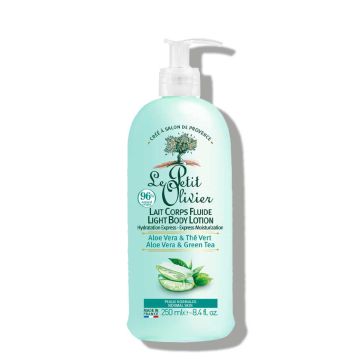 LE PETIT OLIVIER Aloe Vera & Thé Vert - Lait corps fluide hydratation express pour peaux normales - 250ml