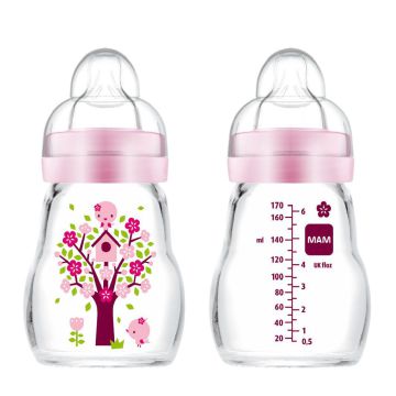 MAM Biberon Verre  - Tétine ultra-douce 0 mois et plus 170ml