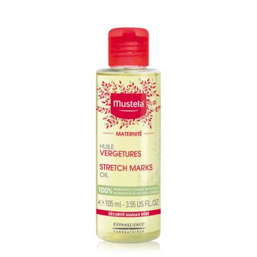MUSTELA Maternité  - Huile Bio prévention des vergetures, 100% ingrédients origine naturelle - 105ml