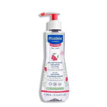 MUSTELA Eau Nettoyante Apaisante  - Eau adaptée pour peaux sensibles du bébé et de l'enfant - 300ml