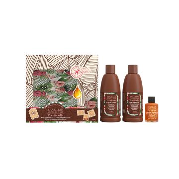 BRAZILIAN SECRETS HAIR Travel Kit Sublime Touch - Coffret de voyage entretien du lissage shampooing 100ml + après-shampooing 100ml + huile anti-frisottis 7ml