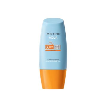 MISTINE Aqua Ultra Protection Facial Sunscreen Pro SPF50 PA ++++ - Crème solaire visage légère et matifiante haute protection pour tous types de peaux  - 40ml