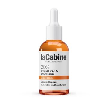 LA CABINE Monoactives 20% Super Vit C Solution - Crème-sérum éclat anti-fatigue hydratabte unifiante antioxydante pour tous types de peaux - 30ml