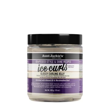 AUNT JACKIE'S Grapeseed Ice Curls Glossy Curling Jelly - Gel coiffant brillant hydratant définissant pour cheveux bouclés frisés et crépus - 426g
