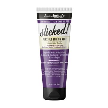 AUNT JACKIE'S Grapeseed Slicked! Flexible Styling Glue - Gel coiffant flexible fixation forte sans résidus - 113g