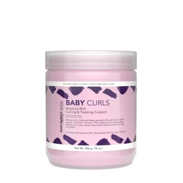 AUNT JACKIE'S KIDS Baby Girl Curls Curling & Twisting Custard - Crème coiffante riche en hydratation définissante et anti-frisottis pour cheveux bouclés ondulés et crépus - 426g