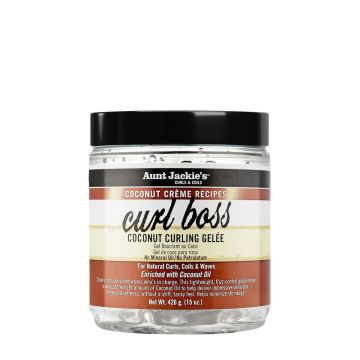 AUNT JACKIE'S Curl Boss Coconut Curling Gelée - Gelée coiffante légère pour boucles définies et hydratées sans effet collant - 426g