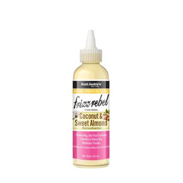 AUNT JACKIE'S Growth Oil Frizz Rebel Coconut & Sweet Almond - Huile capillaire lissante adoucissante pour cheveux frisottés - 118ml
