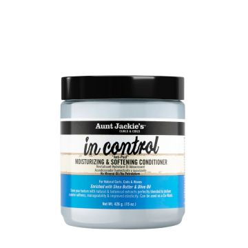 AUNT JACKIE'S In Control Moisturizing & Softening Conditioner - Après-shampooing hydratant adoucissant pour cheveux frisés déshydratés et cassants - 426g
