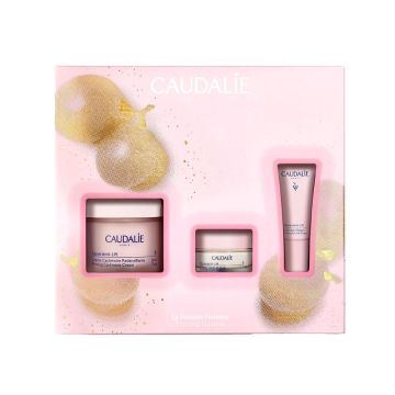 CAUDALIE Coffret La Solution Fermeté Resveratrol-Lift - La crème cachemire redensifiante 50ml + la crème tisane de nuit 15 ml + le soin liftant regard 5ml