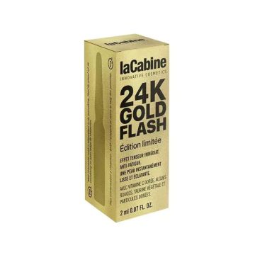 LA CABINE 24K Gold Flash Ampoules - Soin anti-âge éclat lissant revitalisant effet tenseur immédiat pour tous types de peaux