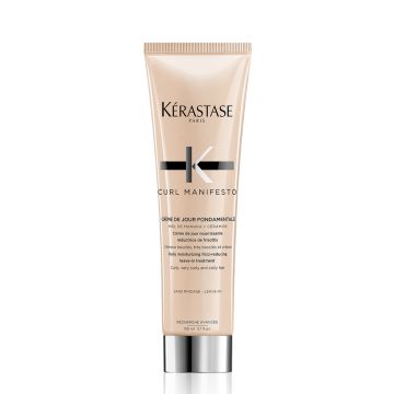 KERASTASE Curl Manifesto Crème de Jour Fondamentale - Crème nourrissante sans rinçage anti-frisottis cheveux bouclés, très bouclés et crépus - 150ml