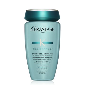 KERASTASE Résistance Bain Force Architecte - Shampooing réparateur reconstructeur pour cheveux abîmés, cassants et fourchus