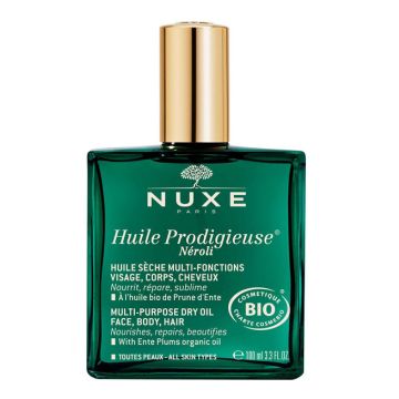 NUXE Huile Prodigieuse Néroli Bio - Huile sèche multi-fonctions visage, cheveux, corps - 100ml