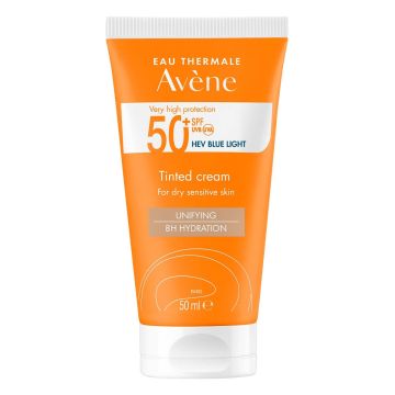 AVÈNE Très Haute Protection - Crème solaire teintée unifiante SPF 50+ pour peaux sensibles sèches - 50ml