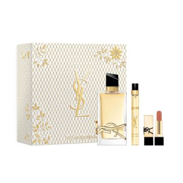 YVES SAINT LAURENT Coffret Libre - Eau de Parfum 90ml + Format Voyage10ml + Mini Rouge à Lèvres pur couture