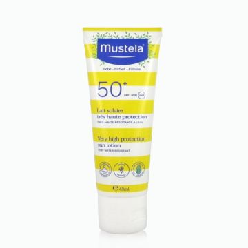 MUSTELA Lait Solaire - Très haute protection SPF50+ adapté à la peau du bébé et de l'enfant