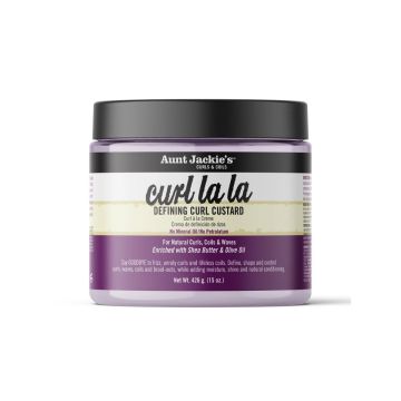 AUNT JACKIE'S Curl La La Defining Curl Custard - Crème coiffante définissante et hydratante anti-frisottis pour cheveux bouclés frisés ou crépus - 430g