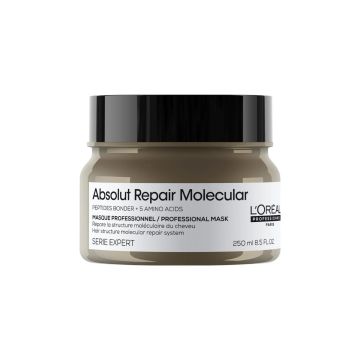 L'ORÉAL PROFESSIONNEL Absolut Repair Molecular - Masque professionnel réparateur pour tous types de cheveux colorés, décolorés ou naturels, abîmés à très abîmés - 250ml